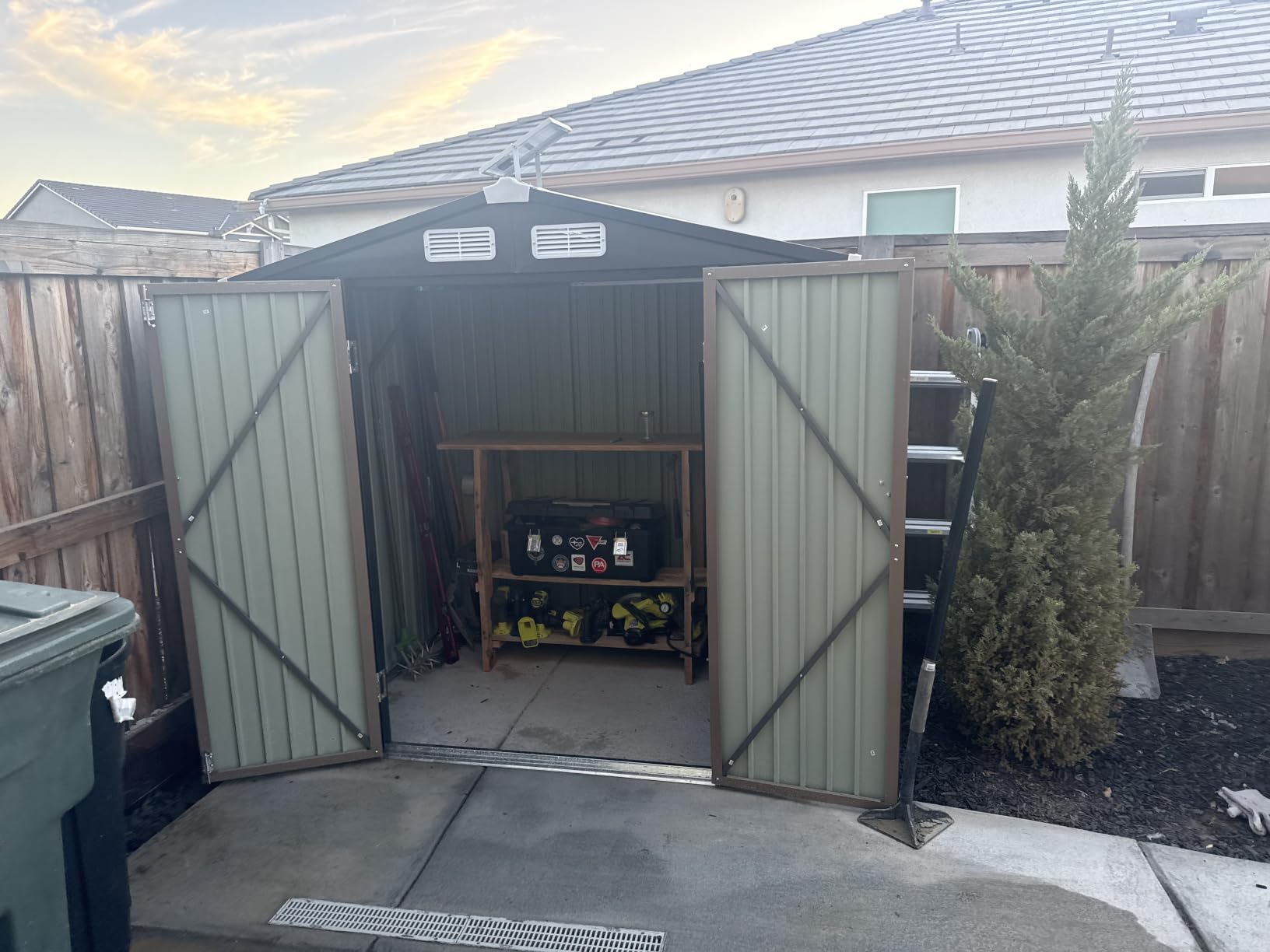 8x6FT Outdoor Storage Shed with Floor Black customer photo 1