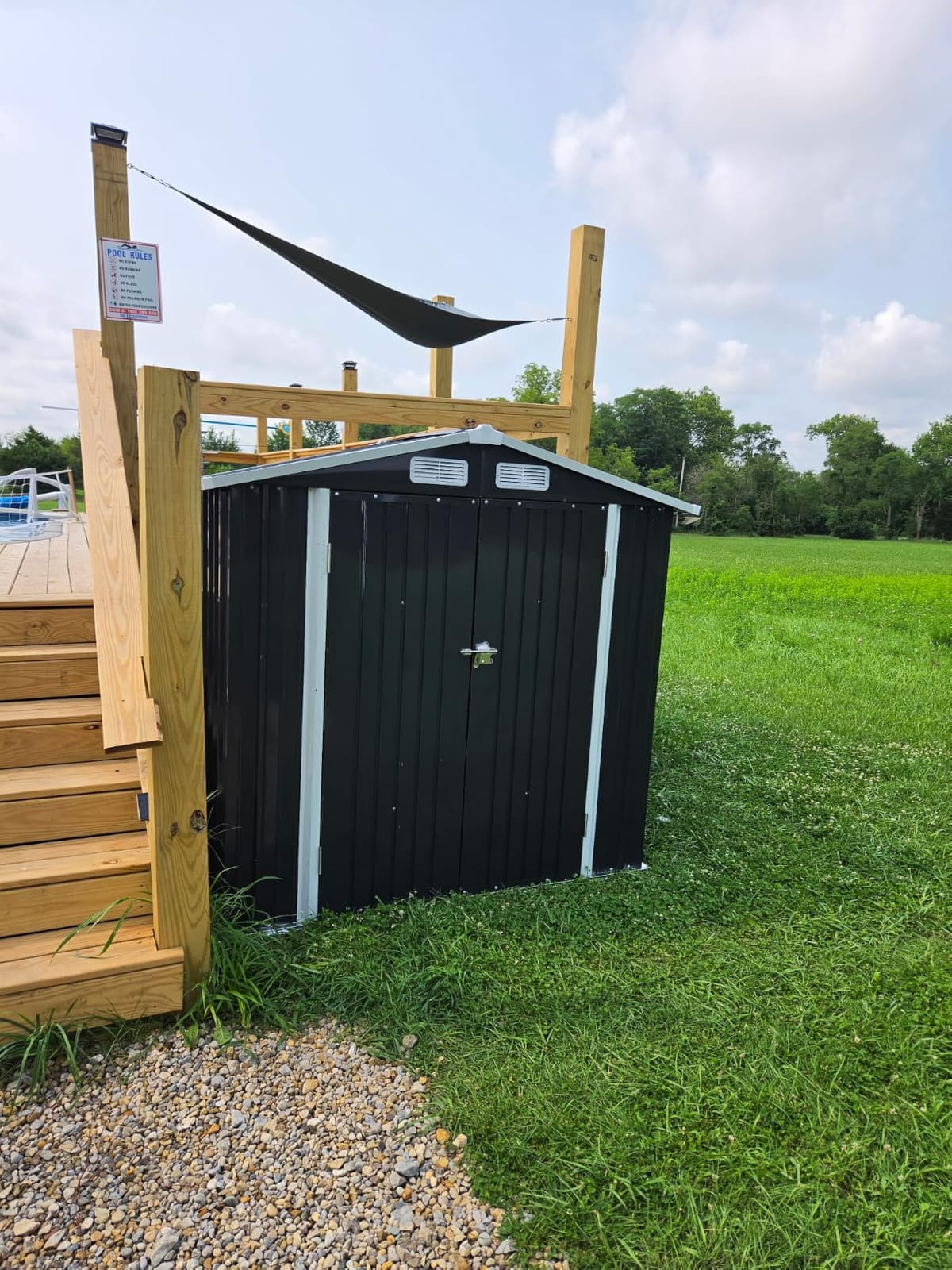 8x6FT Outdoor Storage Shed with Floor Black customer photo 2