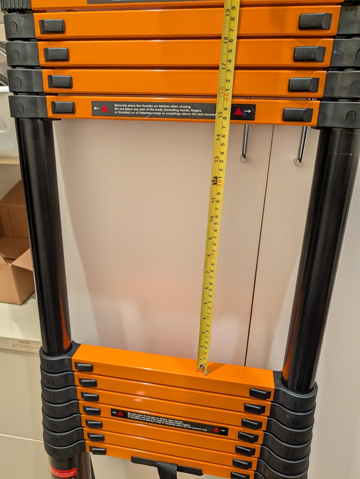 SINMEIRUN Telescoping Ladder, 20.3 FT, 330 lbs Capacity; Orange customer photo 1