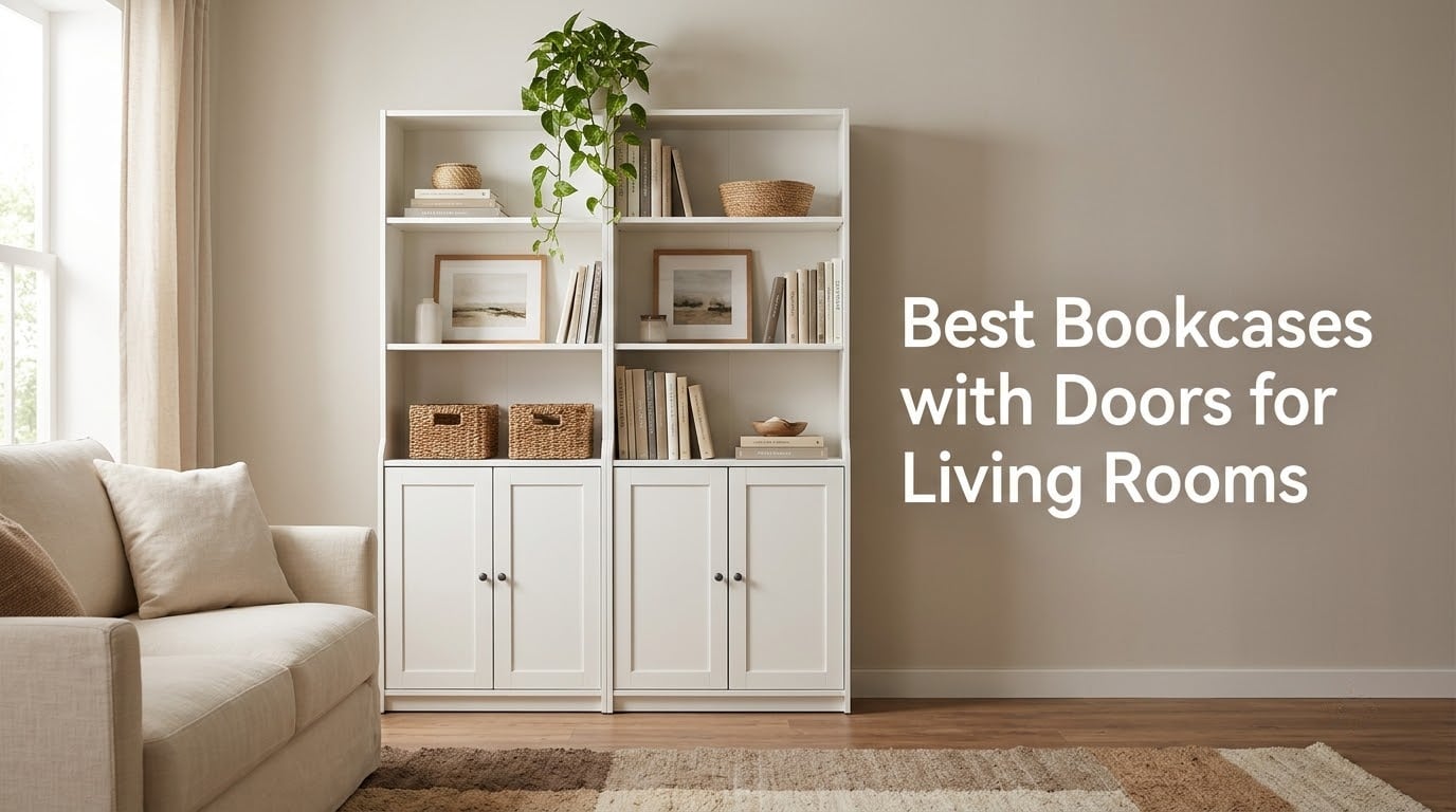 Best Bookcases with Doors for Living Rooms