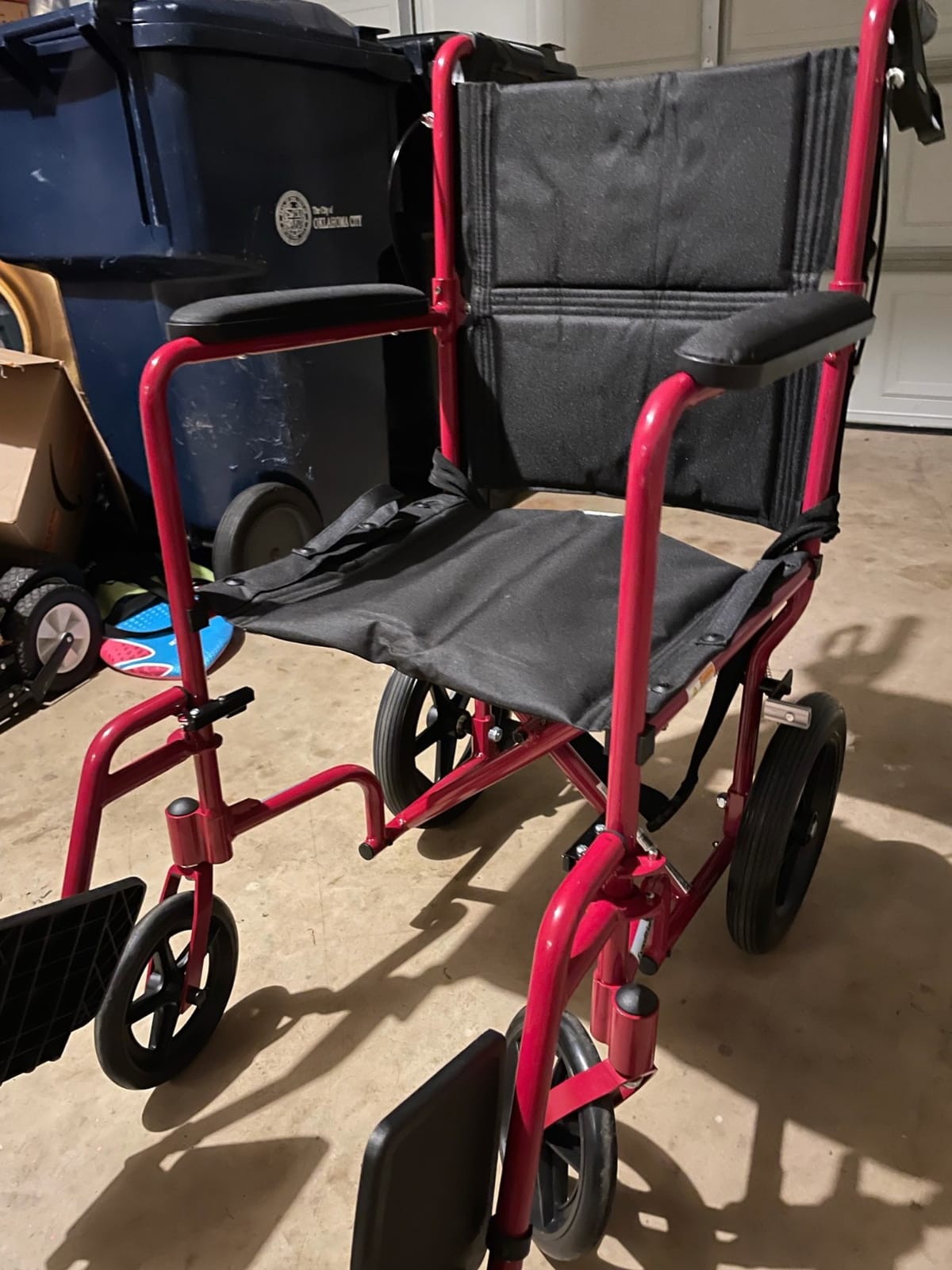Lightweight Expedition Transport Wheelchair with Hand Brakes, Red customer photo 1