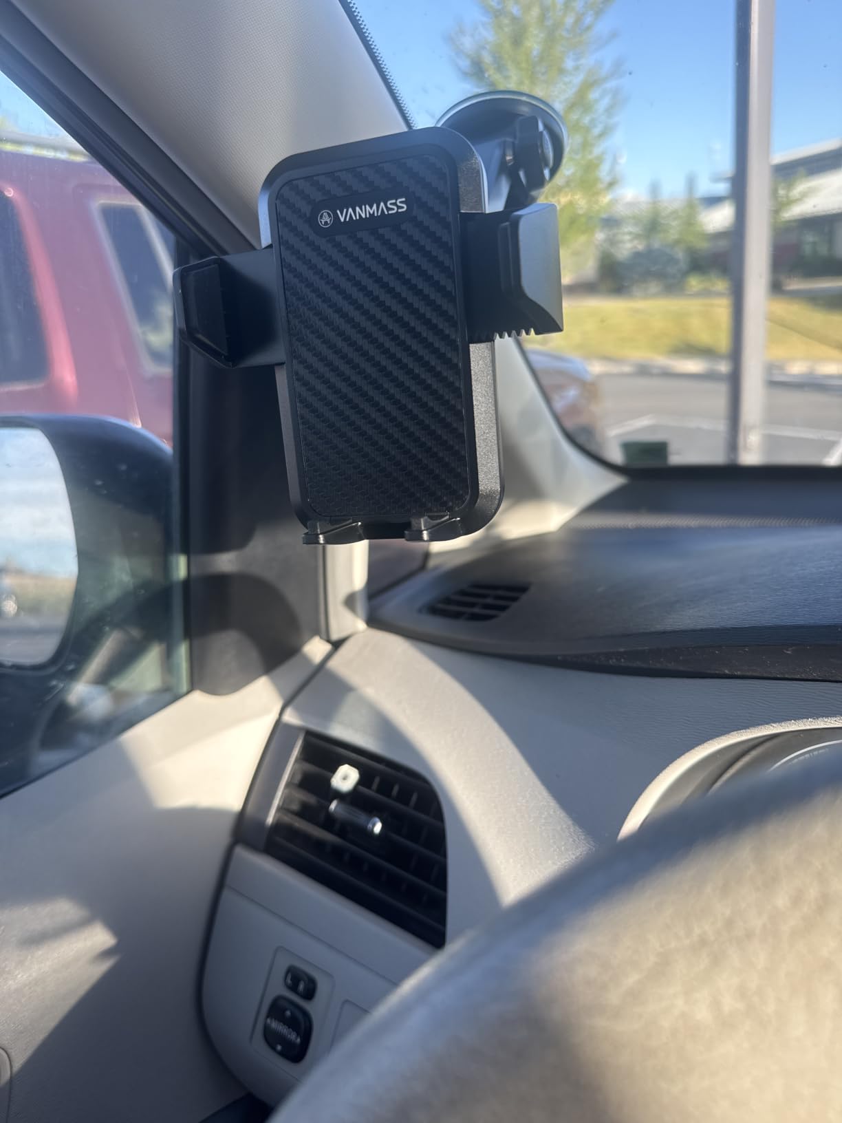 VANMASS【85+LBS Strongest Suction & Military-Grade Ultimate Car Phone Mount【Patent & Safety Certs】 Cell Phone Holder for Dash Windshield Vent for iPhone 17 Pro Max Automobile Interior Sets, Ink Black customer photo 1