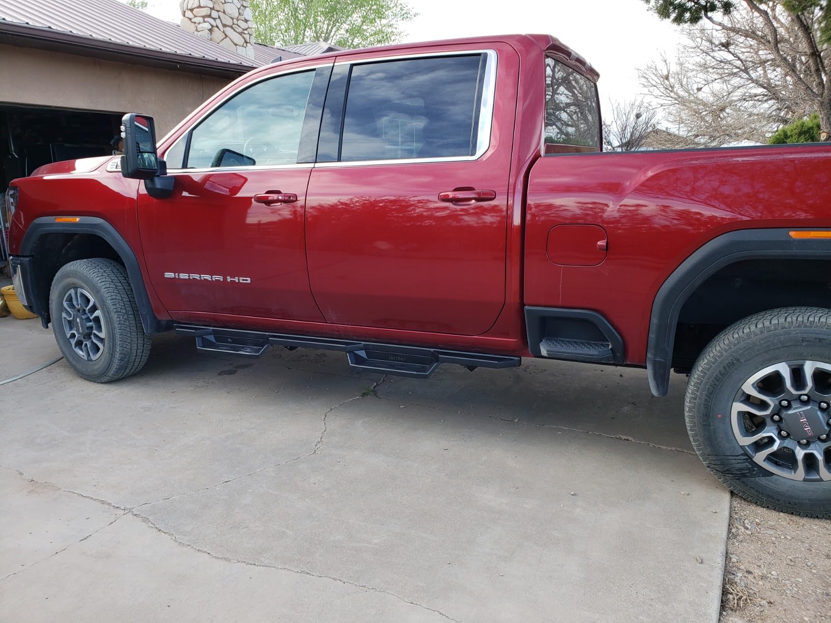 APS Stainless Steel 6.5in Nerf Bars Pocket Steps Square Tube Rocker Guards Compatible with Chevy Silverado GMC Sierra Crew Cab 19-26 customer photo 1