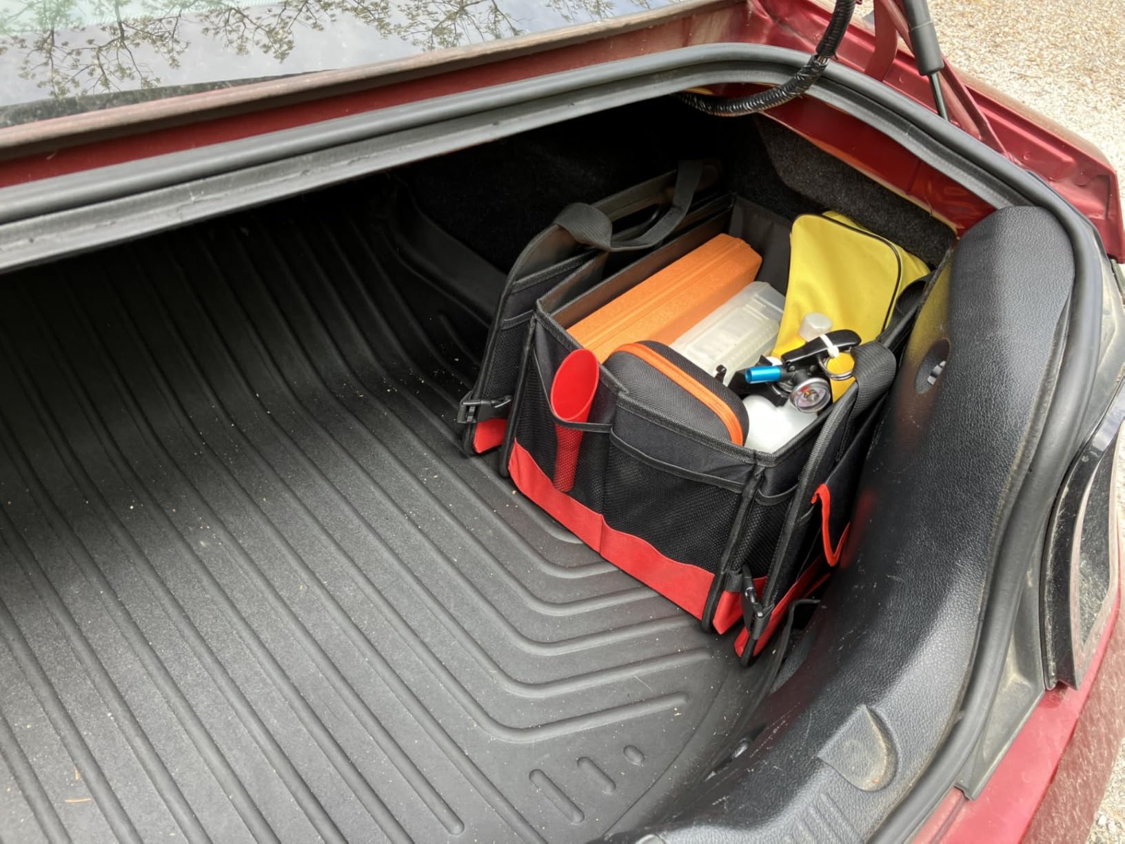 Simniam Car Trunk Organizer with Insulated Grocery Bag- 110L High Capacity Car Storage Box, with 4 Compartments, Reflective Strip, Cover, for Auto, SUV, Truck, Minivan customer photo 1