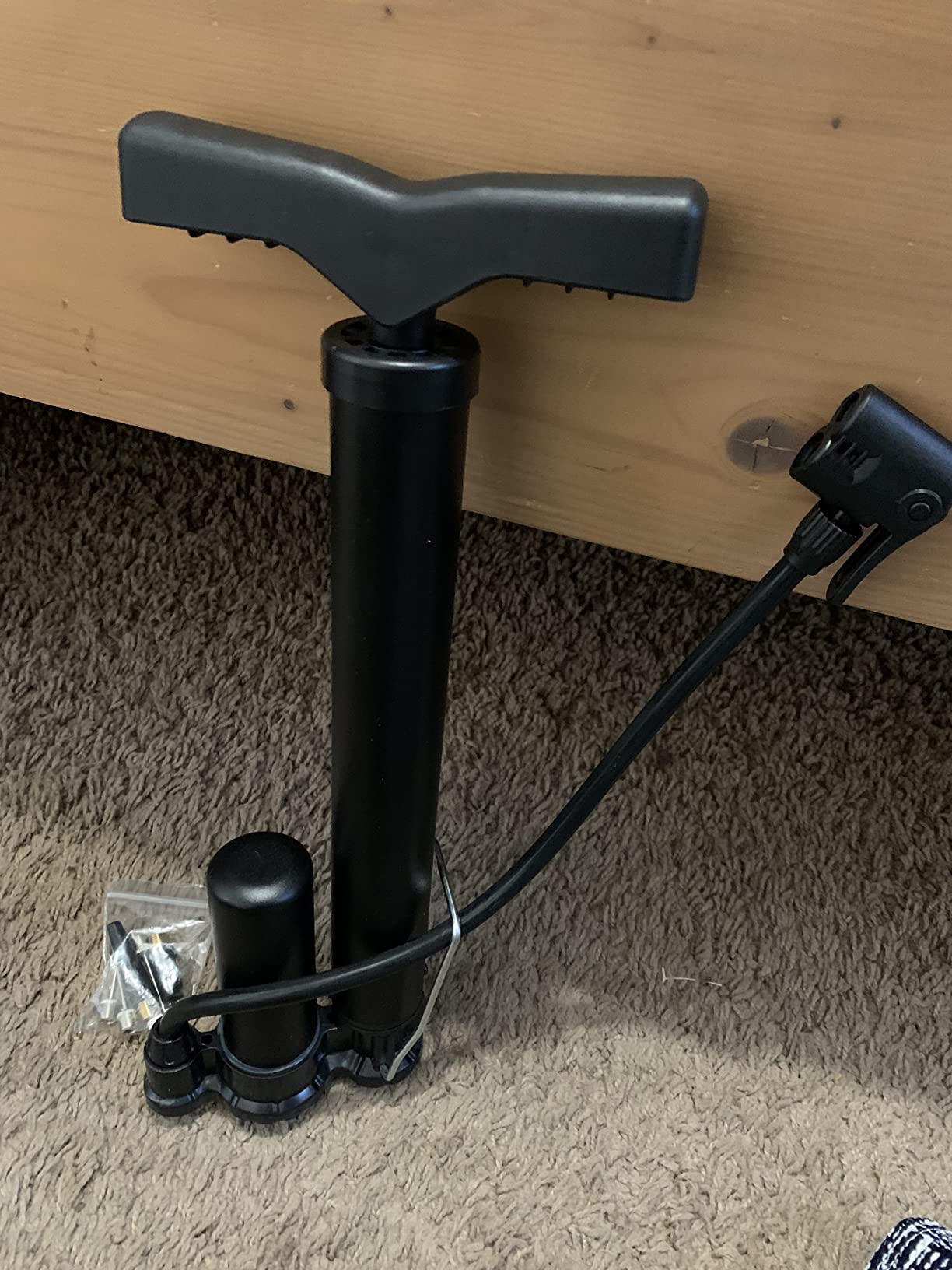 Bike Floor Pump, Bicycle Pump with Dual Presta & Schrader Valve Head, High Pressure Bicycle Tire Inflator, Portable Hand Air Pump for Road & Mountain Bikes, Strollers and Balls customer photo 1