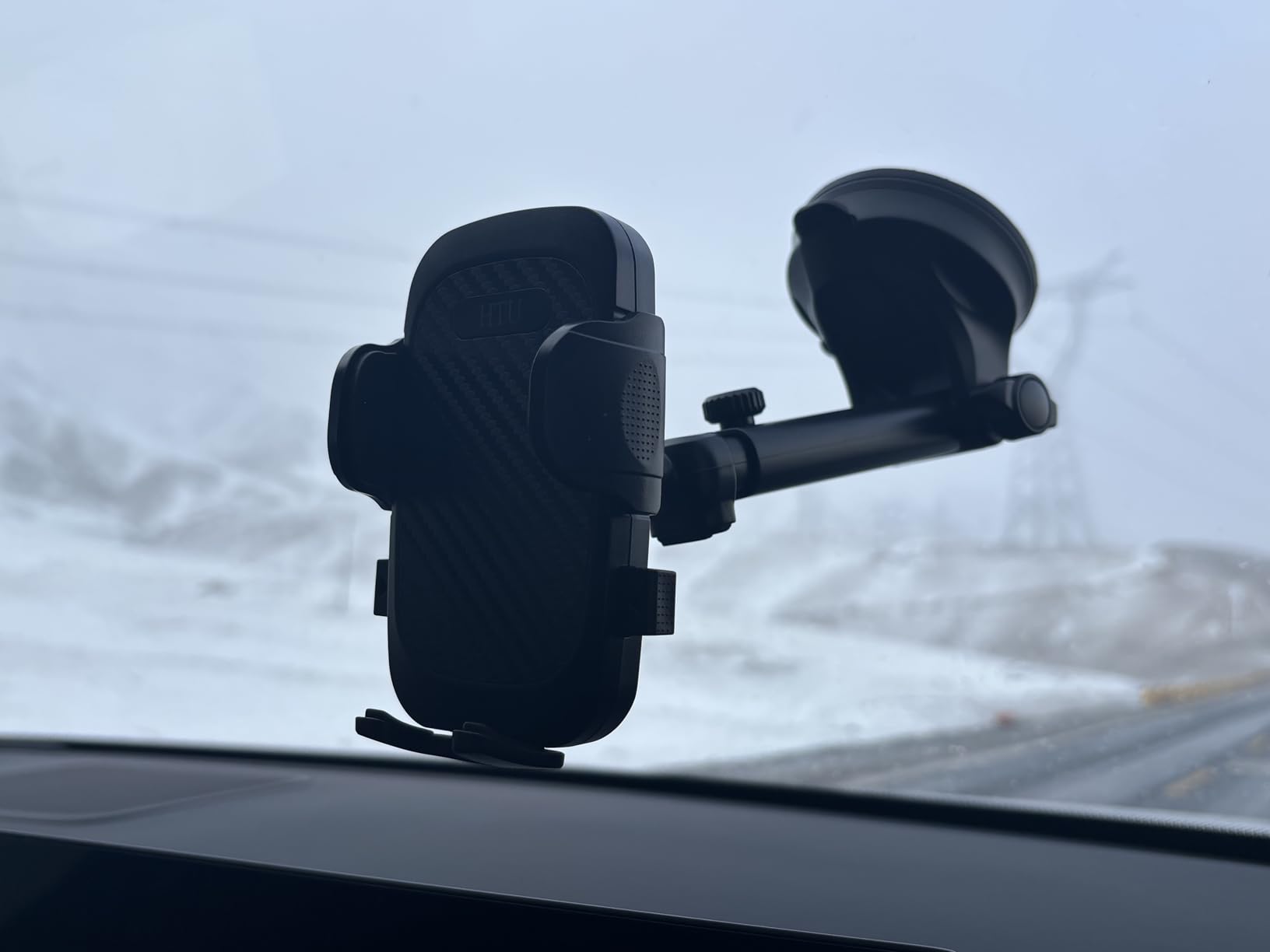 2026 Ultimate Best【True Military-Grade & Safety Cert】Car Phone Holder HTU【Upgraded 360° Rotation & 100LBS Strongest Suction】5-in-1 Truck Windshield Dashboard Vent Mount Stand for iPhone Android, Black customer photo 1