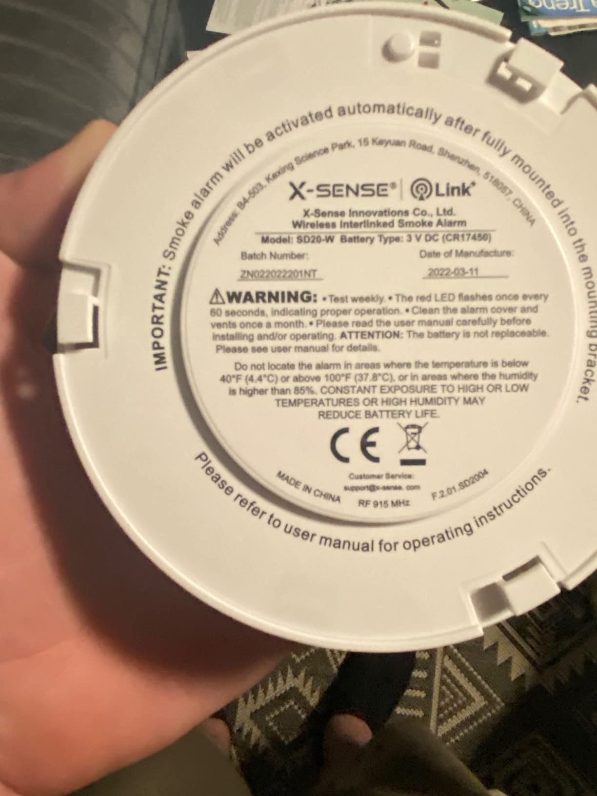 X-Sense Interconnected Smoke Detector, 10-Year Battery, SD20-W, 6-Pack customer photo 1