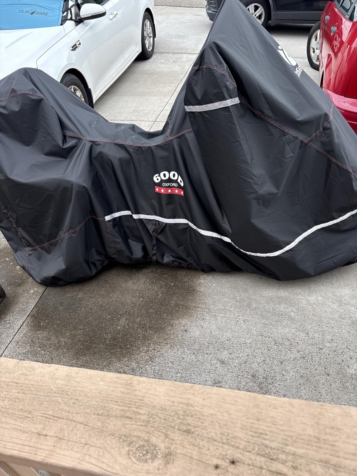 Motorcycle Cover 600D Waterproof for Touring Models Harley Davidson Road King,Road Glide,Street Glide, Electra Glide,Low Rider-ST Indoor & Outdoor Storage Gray customer photo 1
