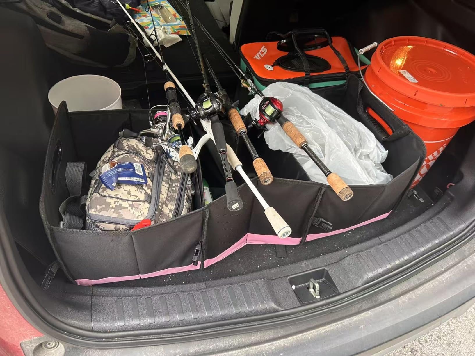 AOPHY Trunk Organizer - 95L Extra Large Capacity SUV Cargo Storage, Collapsible Waterproof Design with Non-Slip Bottom & Retractable Straps, Car Organizers for SUV, Truck, Sedan customer photo 1
