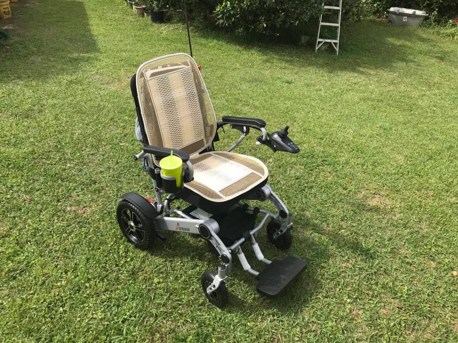 Aotedor Electric Wheelchairs for Adults,22 Miles Long Travel Range with 2 Lithium Batteries All Terrain Power Wheelchair,Ultra Lightweight 39Lbs Folding Compact Motorized Wheelchair,Airline Approved customer photo 1