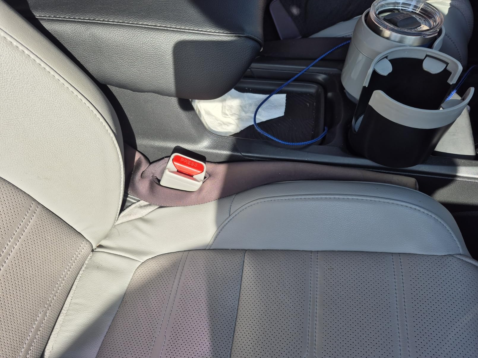 3 in 1 Car Seat Gap Filler Organizer,2PCS Multifunctional Car Seat Gap Plug with Storage Slot & Hook Function,Anti-Drop Cars Gaps Seats Filler Cars Clutter Catcher for SUVs Trucks (Black) customer photo 1