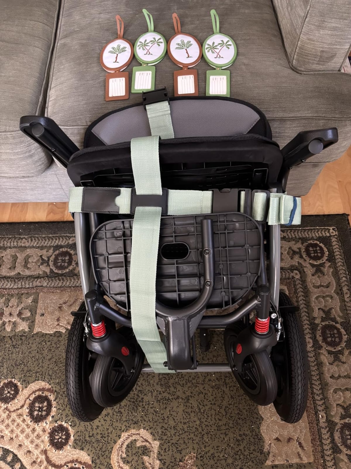 Wheelchairs for Adults Ergonomic Transport Chair Lightweight Foldable with 12-inch Big Wheels for All Terrains Travel Wheelchair with Removable Cushion customer photo 1