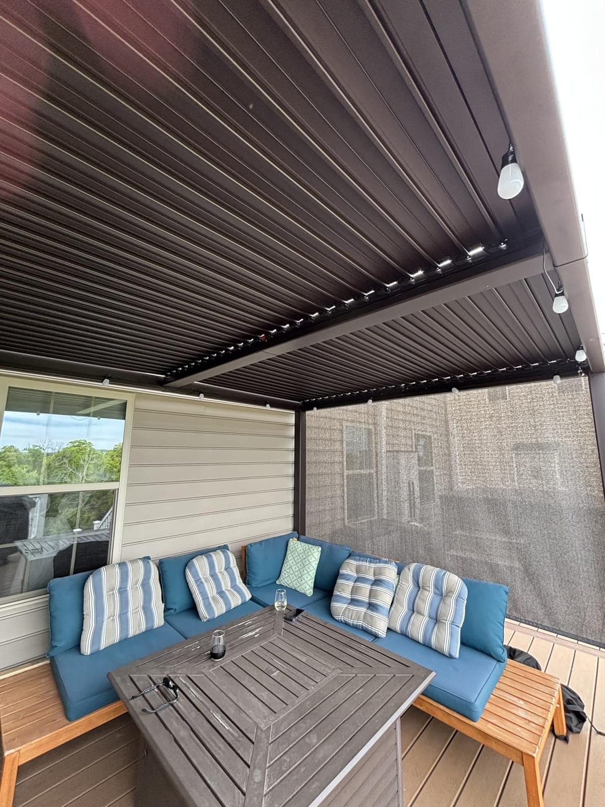 PURPLE LEAF Outdoor Louvered Pergola 10' x 12' Aluminum with LED Bronze customer photo 1