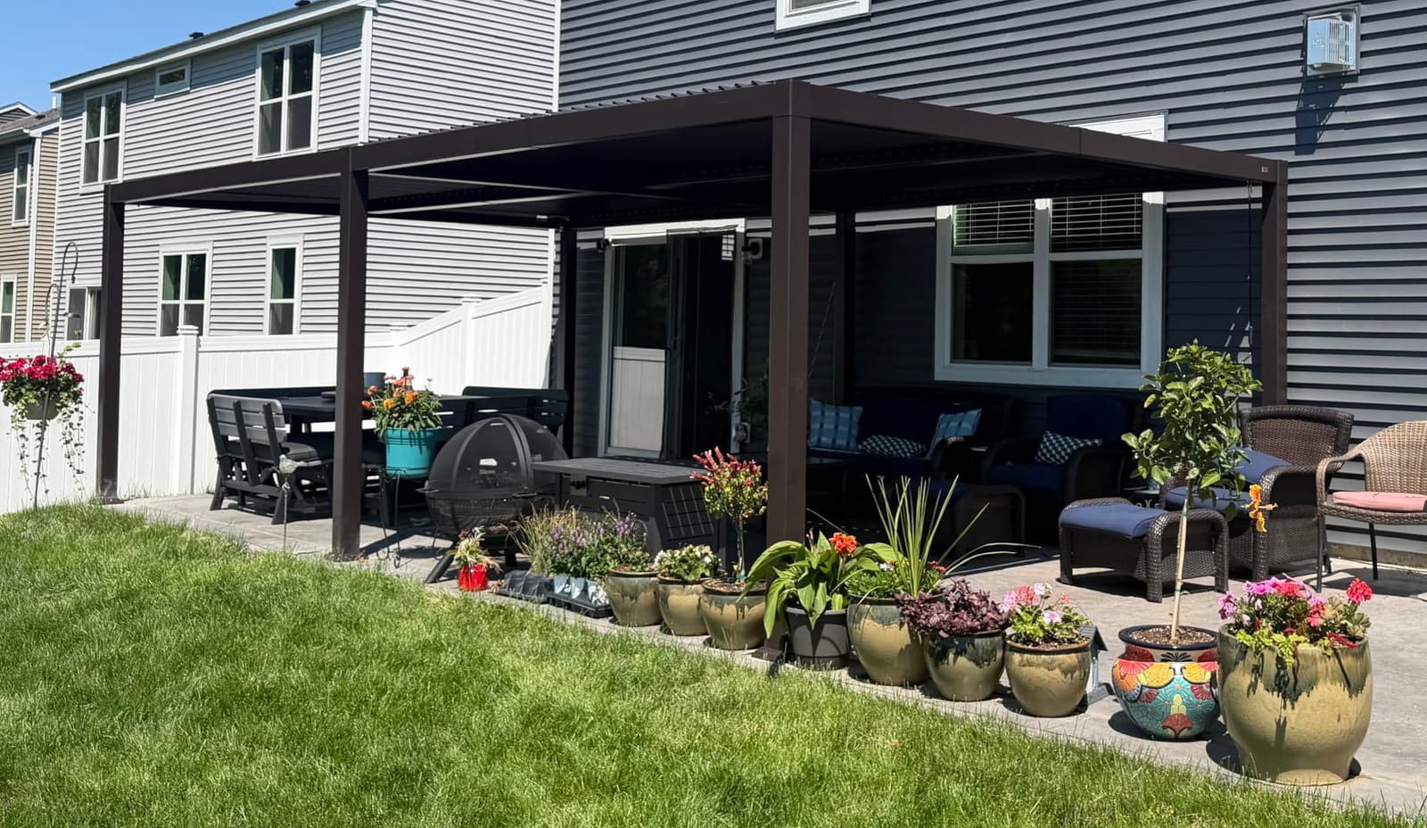 PURPLE LEAF Outdoor Louvered Pergola 10' x 12' Aluminum with LED Bronze customer photo 2