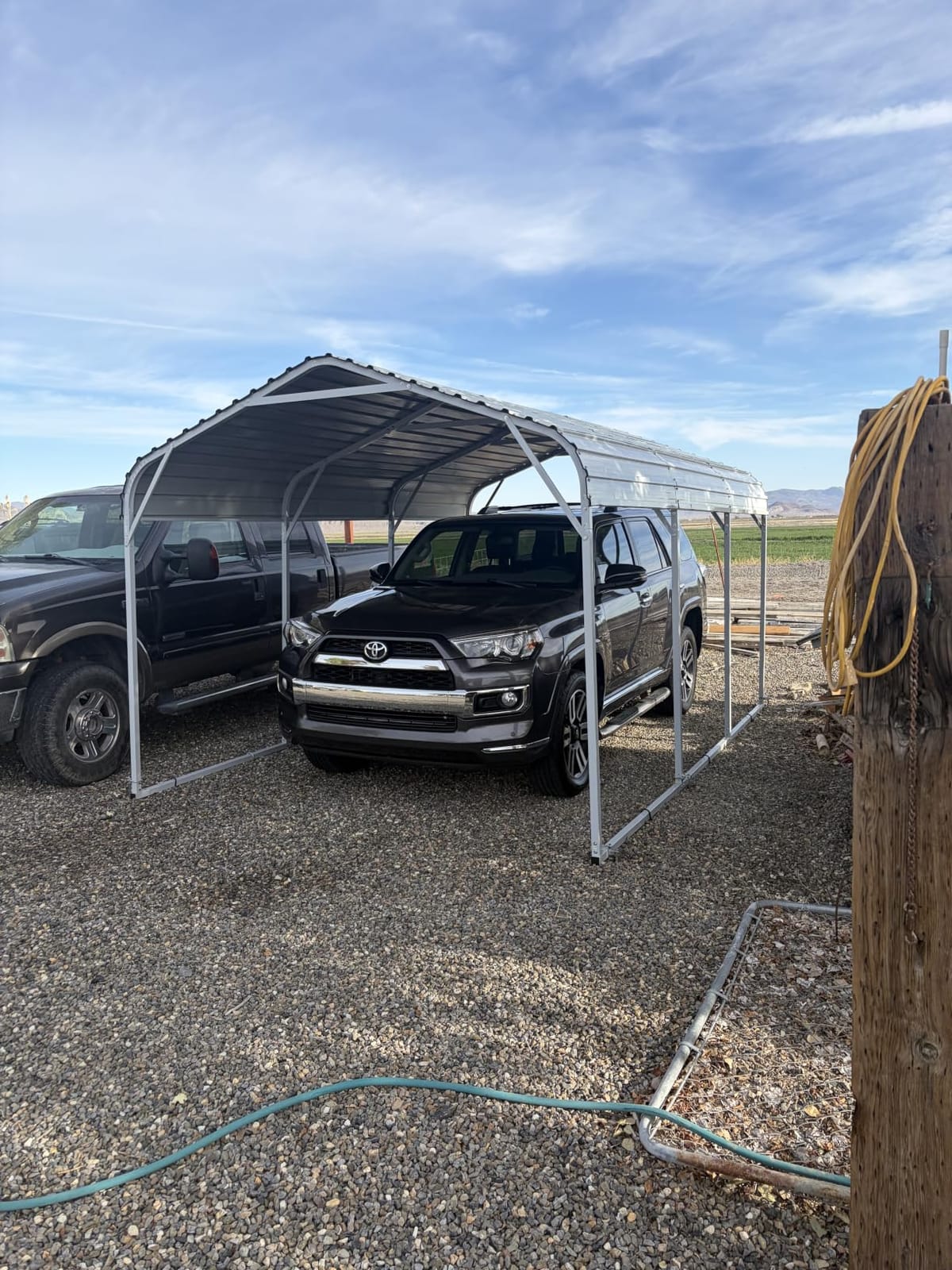 Quictent 12x20 FT Heavy Duty Metal Carport, Galvanized Steel Hard Top SUV/Truck Parking Shelter with Reinforced Triangle Frame, Weatherproof Rust-Resistant Car Canopy for Vehicle & Boat, White customer photo 1