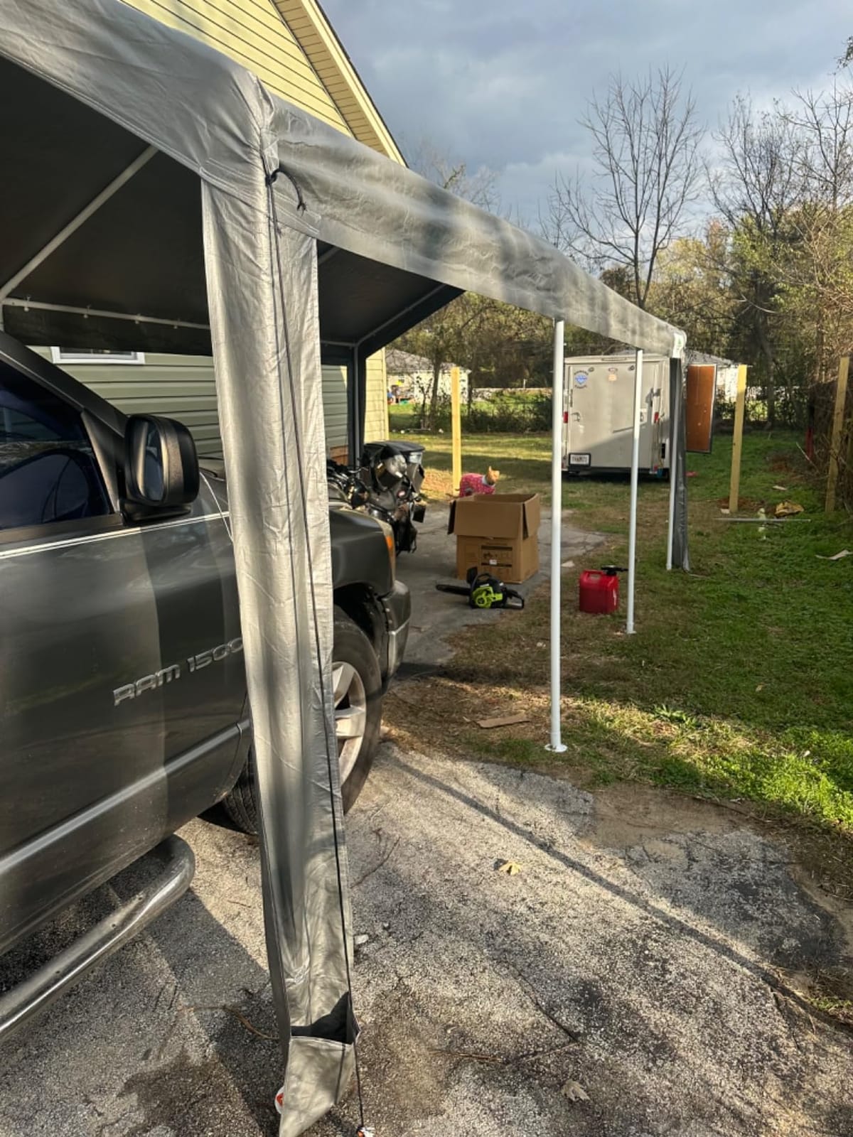 COBIZI 12x20 FT Heavy Duty Carport with Galvanized Frame, Gray customer photo 1