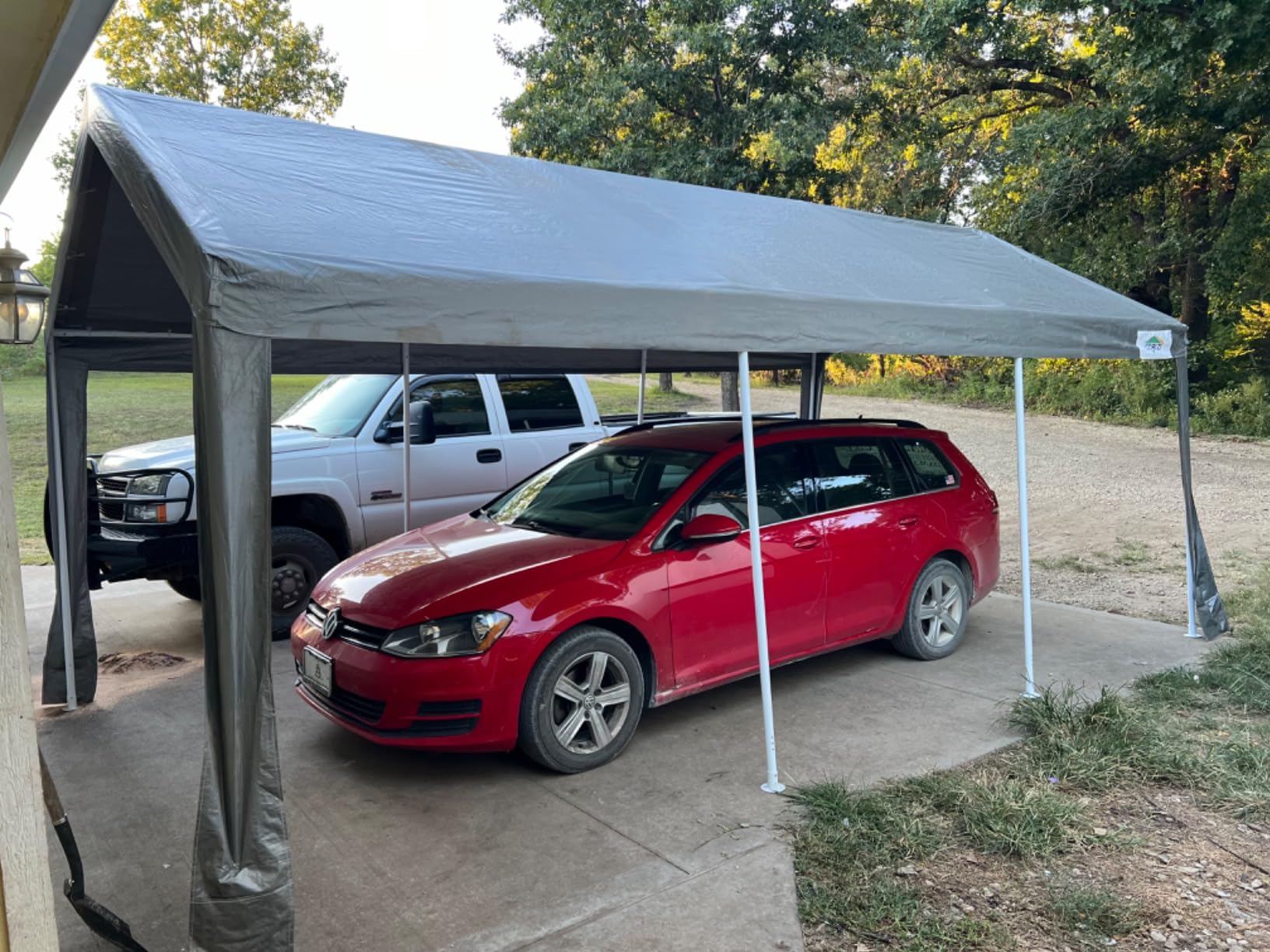COBIZI 12x20 FT Heavy Duty Carport with Galvanized Frame, Gray customer photo 2